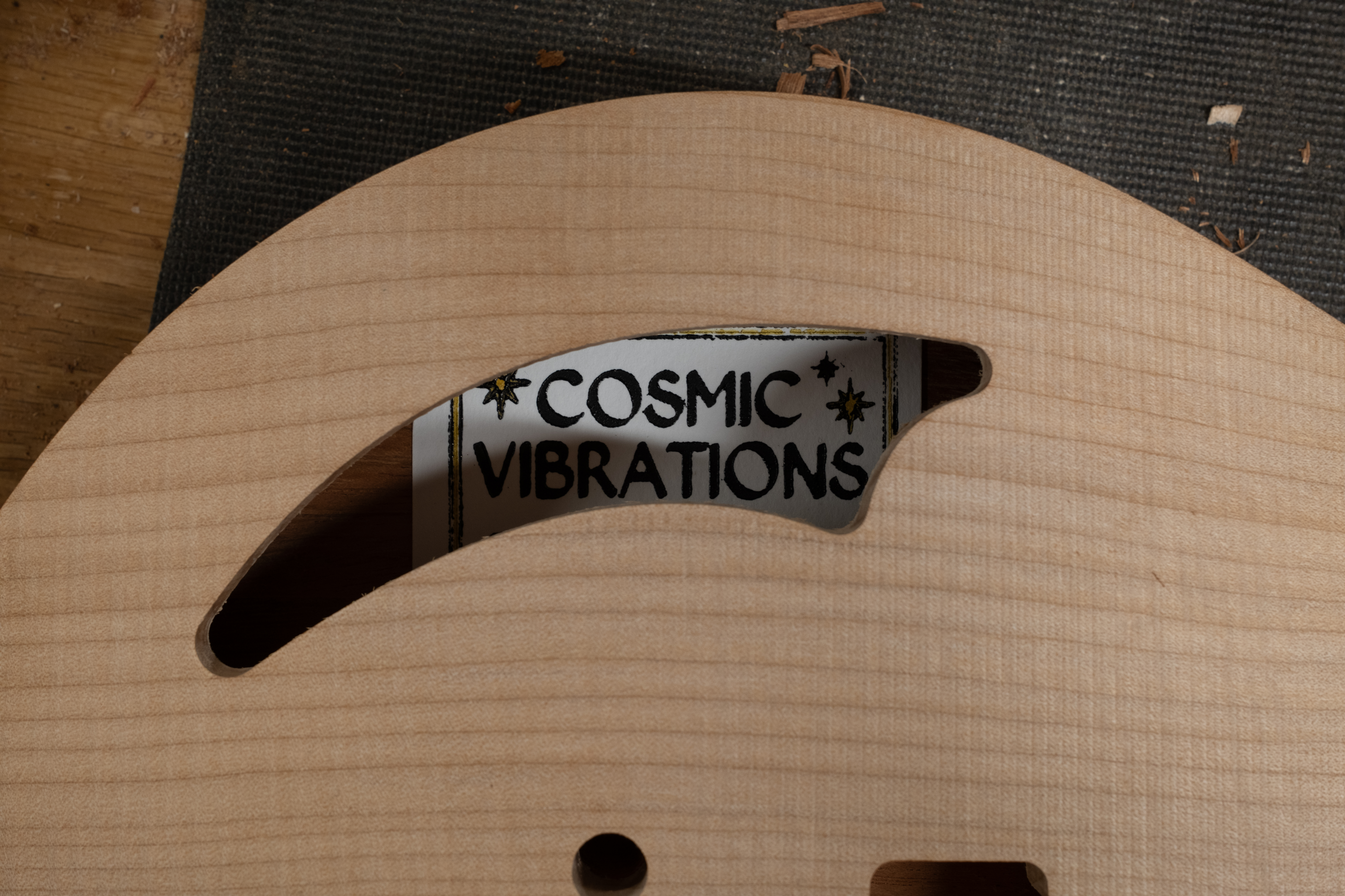 Label inside guitar